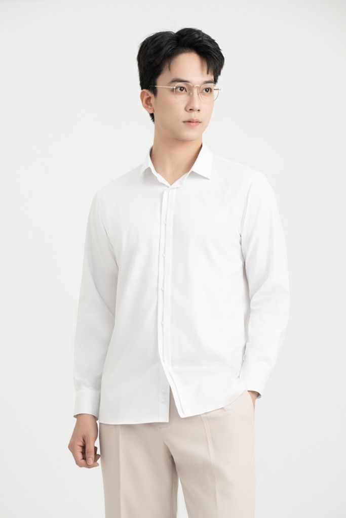 Áo Sơ Mi Dài Tay Classic Fit Generos 010126197MF Trắng AT080