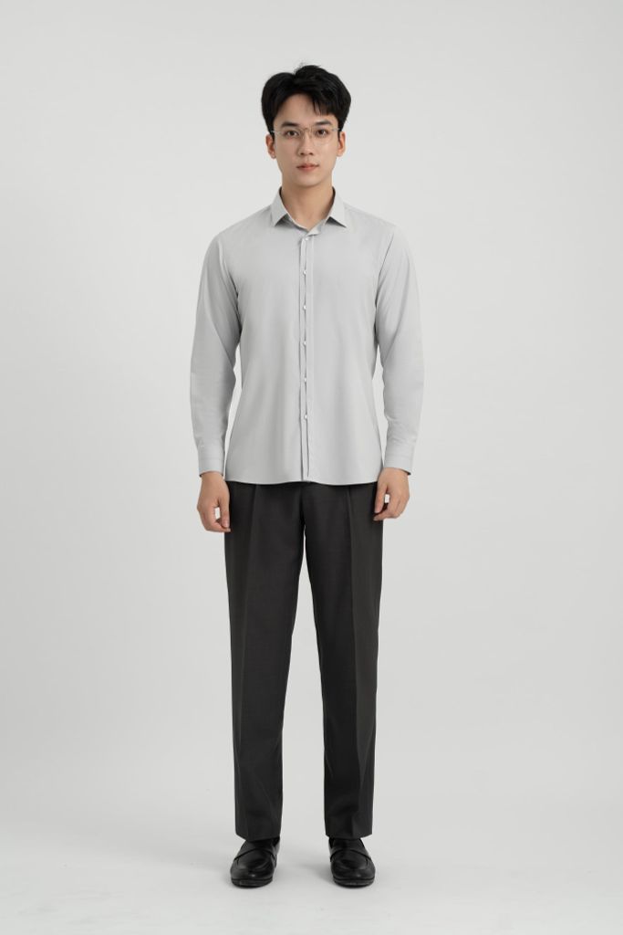 Áo Sơ Mi Dài Tay Classic Fit Generos 010126197MF Ghi AM222