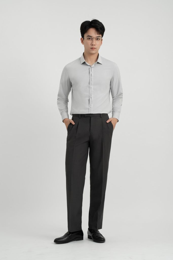 Áo Sơ Mi Dài Tay Classic Fit Generos 010126197MF Ghi AM222