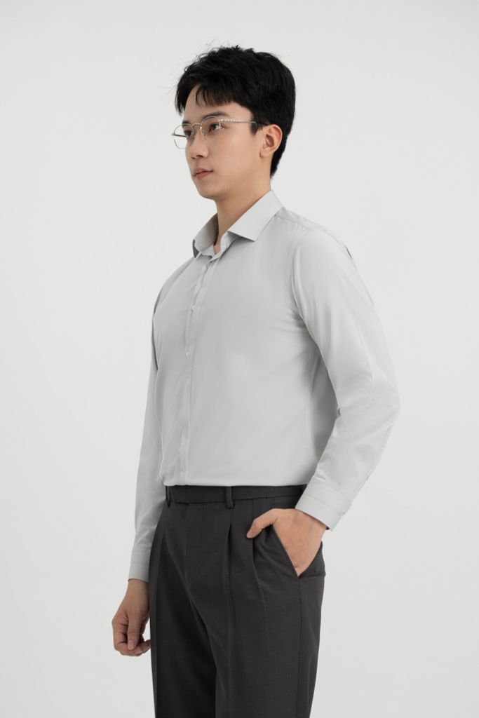 Áo Sơ Mi Dài Tay Classic Fit Generos 010126197MF Ghi AM222