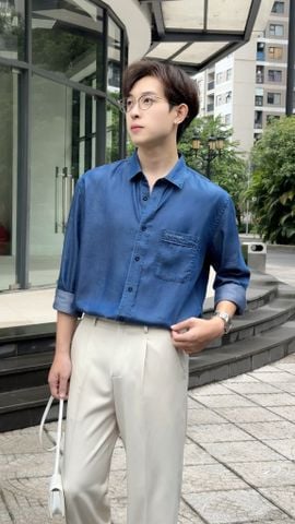 Áo sơ mi denim nam GENEROS cao cấp 010125254MF