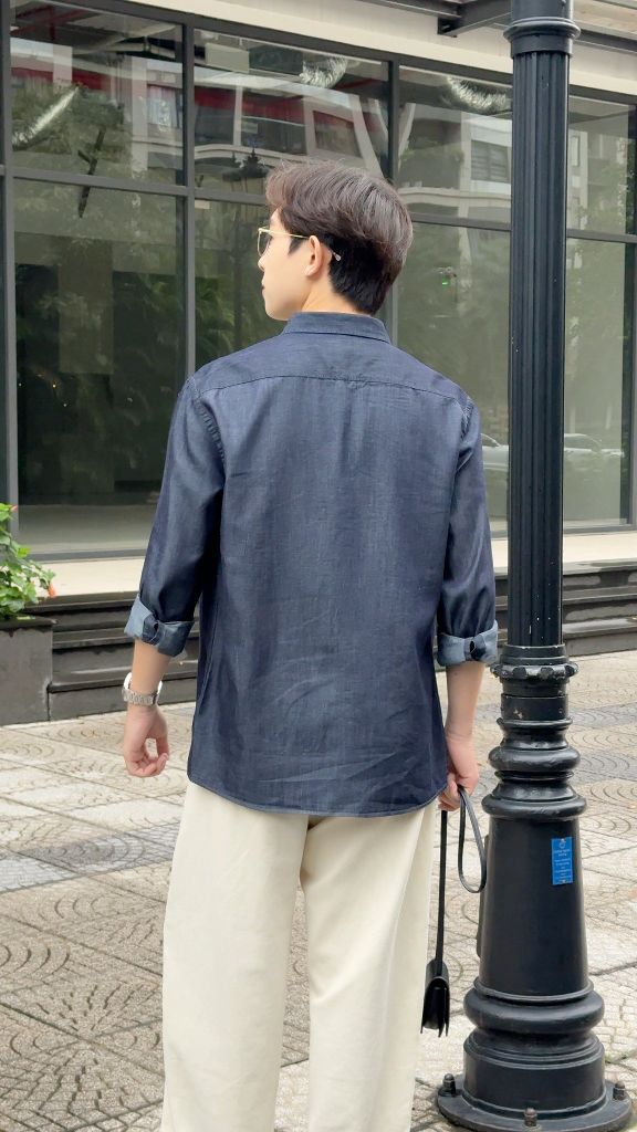 Áo sơ mi denim nam GENEROS cao cấp 010125254MF