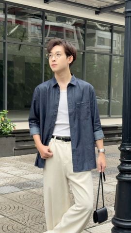 Áo sơ mi denim nam GENEROS cao cấp 010125254MF