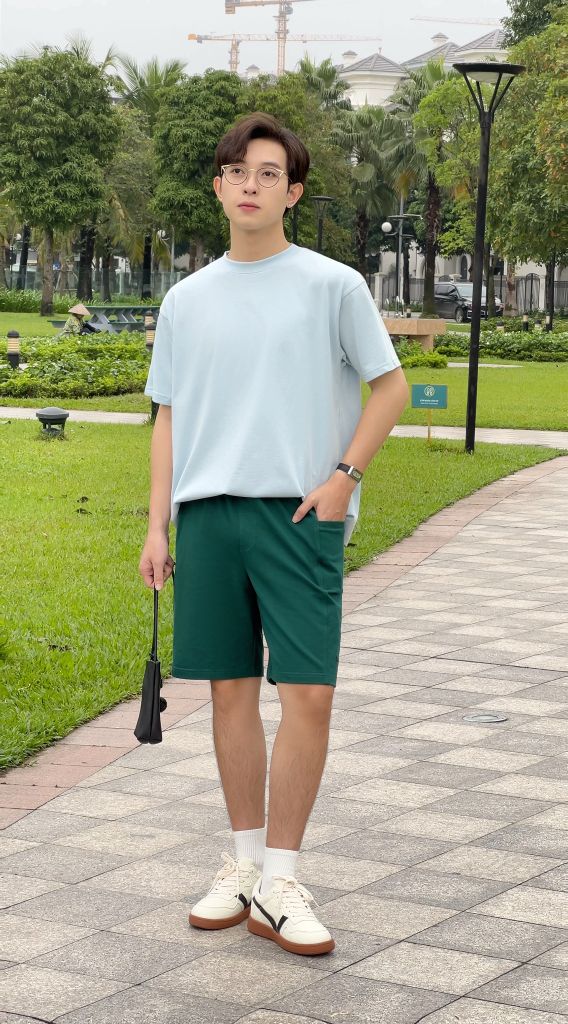 Quần Short Nỉ GENEROS MF010125013 Xanh lá