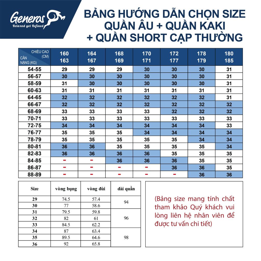 Quần Âu Nam GENEROS 020125138MF MF111