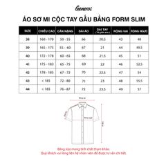 Áo Sơ Mi GENEROS Cộc Tay Slimfit 010125112MFD