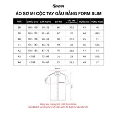 Áo Sơ Mi GENEROS Cộc Tay Slimfit 010125113MFD