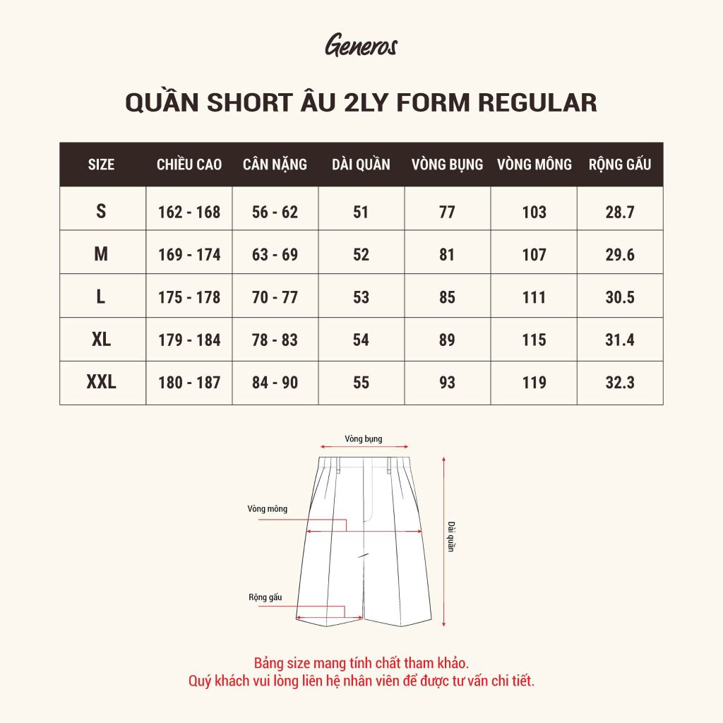 Quần Short Bermuda Regular GENEROS MF020126005
