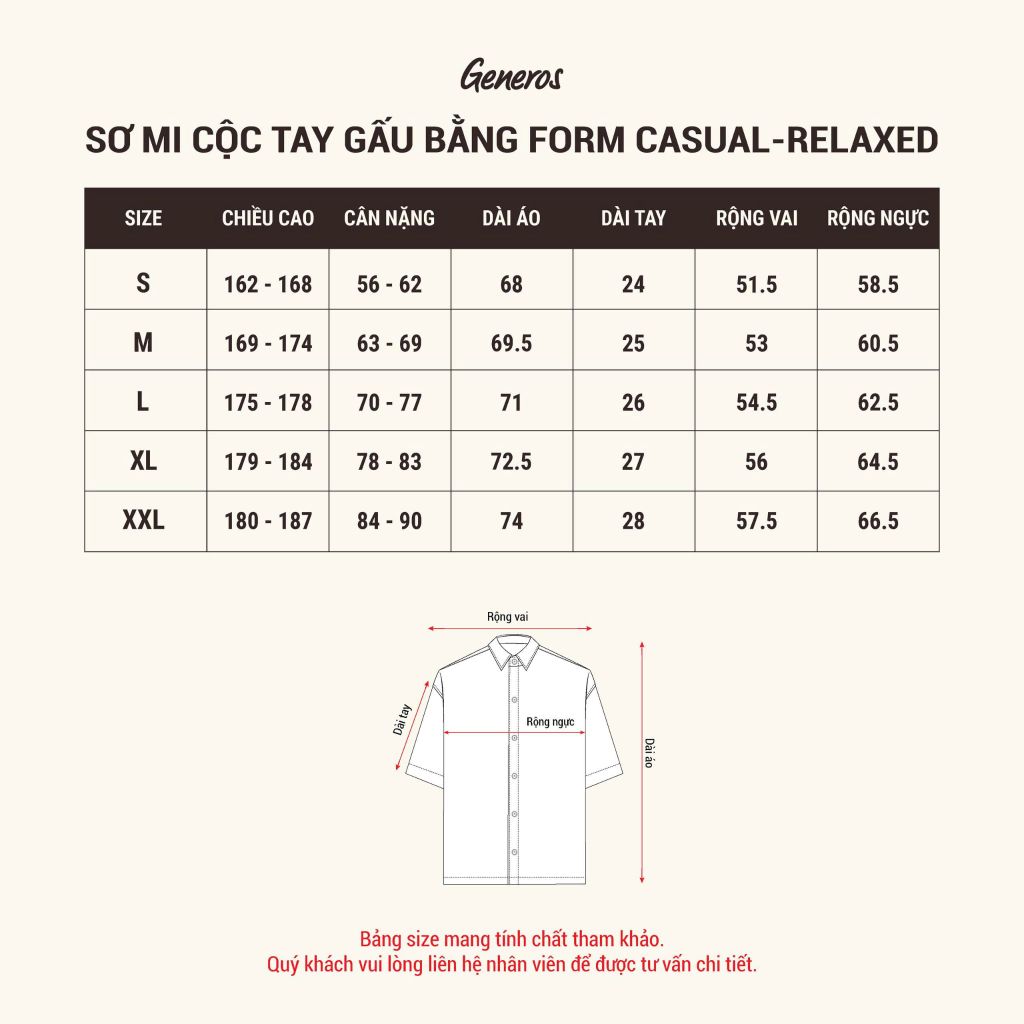 Áo Sơ Mi Nam Cộc Tay Regular GENEROS 010126214MF
