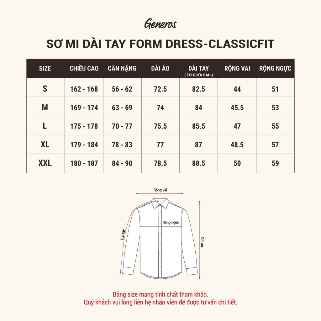 Áo Sơ Mi Dài Tay Classic Fit Generos 010126197MF Trắng AT080
