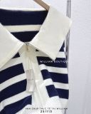  Áo khoác len sọc to khoá kéo 0038 