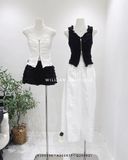 Áo nhún viền bèo khoá kéo 5744 