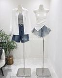  Quần short jean phối trắng 60108 