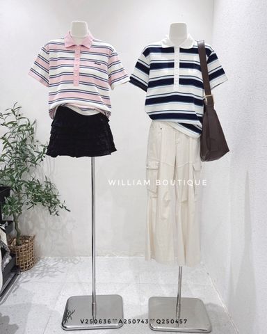  Áo thun polo kẻ sọc 6397 