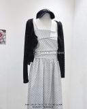  Đầm dây caro 1021 