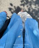  Áo sơ mi linen trơn 1 túi 3831 