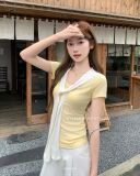  Áo thun tay ngắn cột khăn 7242 