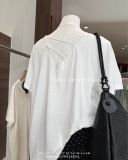  Áo thun cổ tim ren dây lưng 11289 