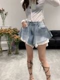  Quần short jean phối trắng 60108 