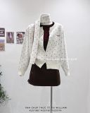  Áo khoác cardigan len bi kèm khăn 0054 