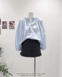  Áo sơ mi kẻ sọc cổ tròn 6328 