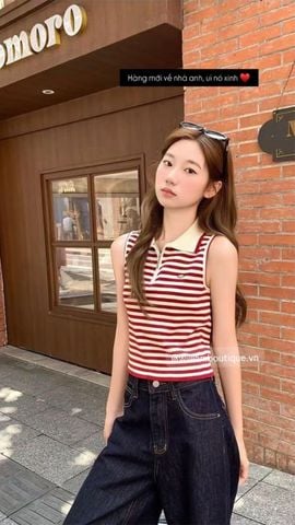  Áo ba lỗ dệt kim cổ polo 7291 