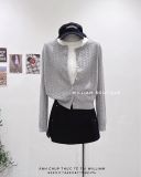  Áo khoác cardigan len gân cổ tròn 5589 