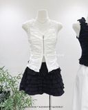  Váy vải cotton bèo nhiều tầng 5570 