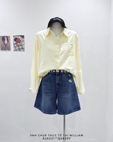  Áo sơ mi cotton ngắn 1 túi 3927 