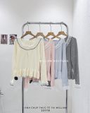  Áo len tay dài peblum phối ren 0936 
