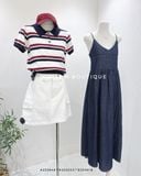  Áo thun polo sọc đen đỏ 5776 