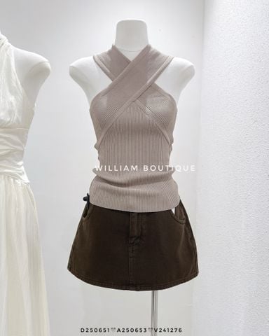  Áo dệt kim cổ chéo 5891 