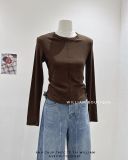  Áo tay dài cổ tròn gân giữa 2911 