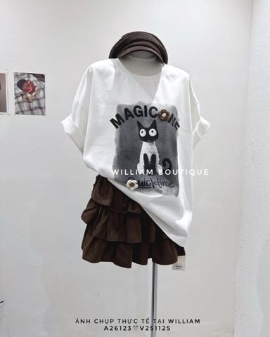  Áo thun oversize MÈO HOA 8120 