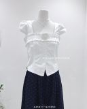  Quần jean ống rộng chấm bi 9016 