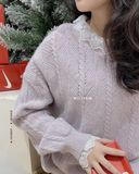  Áo len thừng cổ ren 