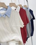  Áo dệt kim nút phối cổ sơ mi 5930 