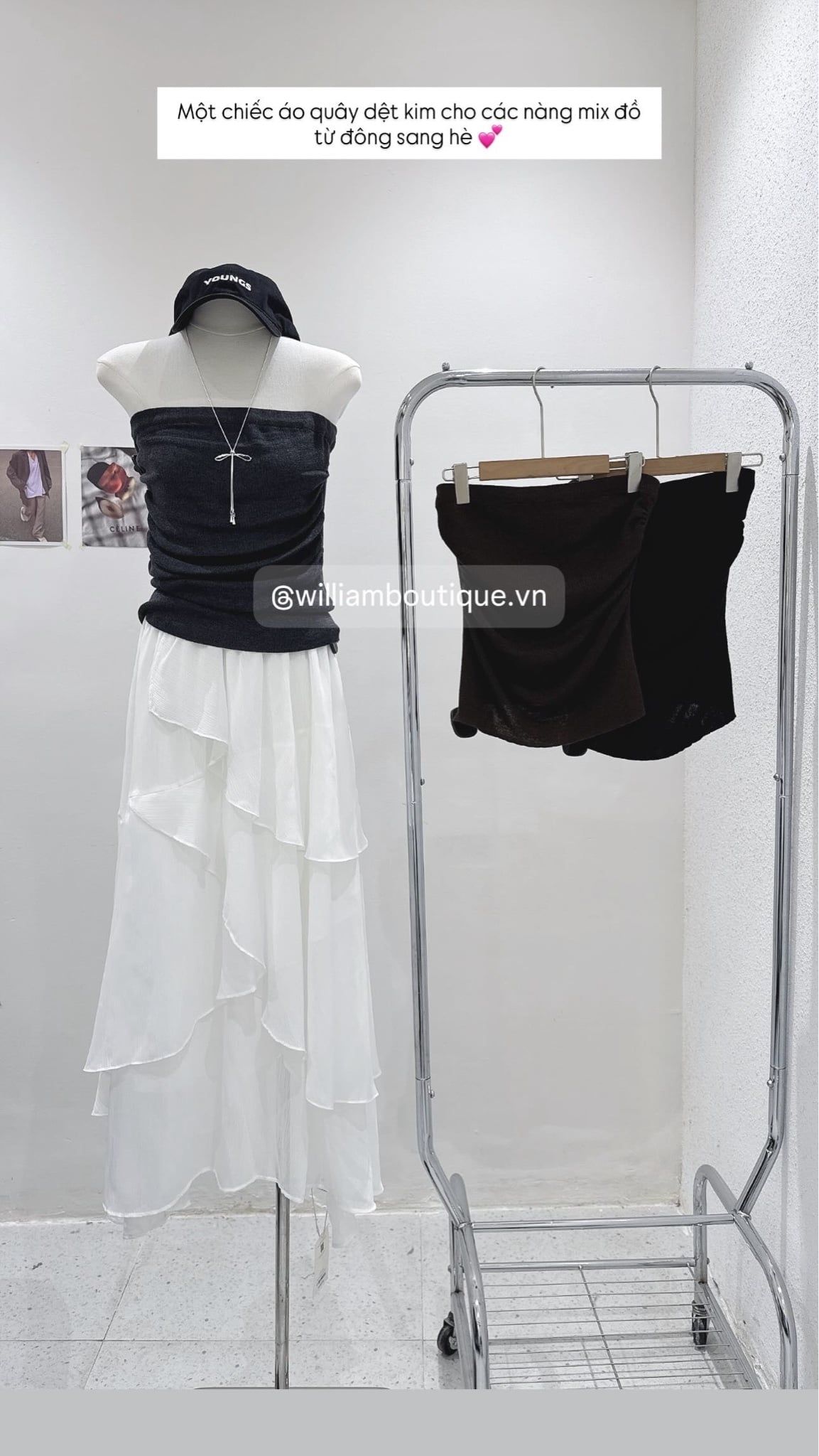  Váy voan dài xéo tầng 1013 