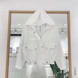  Áo khoác nón rút eo nút bấm 8809 