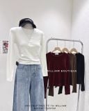  Áo tay dài cổ tròn gân giữa 2911 