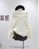  Áo len trễ vai viền lông 0189 