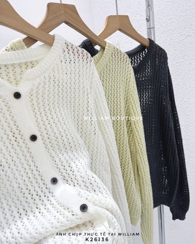  Áo khoác cardigan len lưới mỏng 1185 