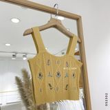  Áo dây len thêu bông tím 1146 