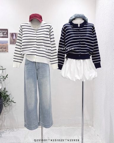 Áo khoác cardigan len sọc 1205 
