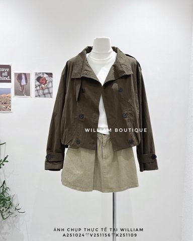  Áo khoác gió cổ bẻ dáng ngắn 88788 