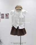  Áo kiểu cổ tròn phối áo dây 5122 