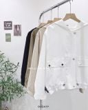  Áo khoác nón rút eo nút bấm 8809 