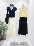  Áo thun cổ V nhún ngực 5569 