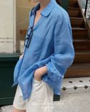  Áo sơ mi linen trơn 1 túi 3831 