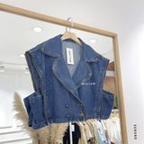  Áo gile jean viền khoá kéo 206 